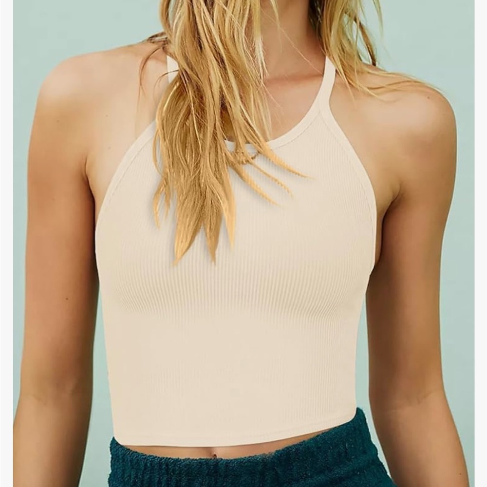 Amazon Cream Racerback Crop Top - Picture 5 of 6